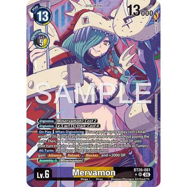 Digimon Trading Card Game Timeless Bonds Super Rare Mervamon BT26-081 [Alternate Art]