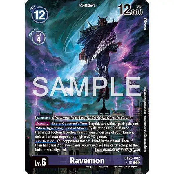 Digimon Trading Card Game Timeless Bonds Super Rare Ravemon BT26-082 [Alternate Art]