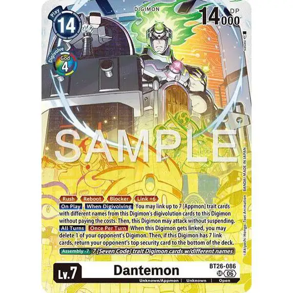 Digimon Trading Card Game Timeless Bonds Super Rare Dantemon BT26-086
