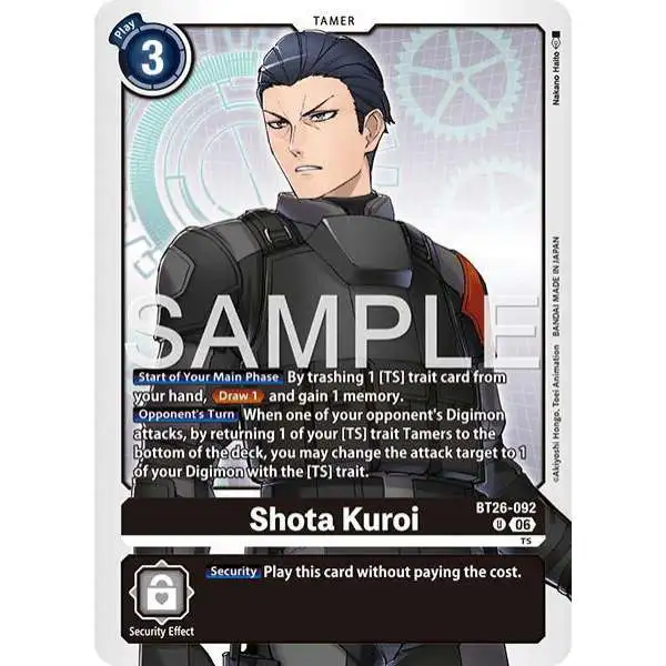 Digimon Trading Card Game Timeless Bonds Uncommon Shota Kuroi BT26-092