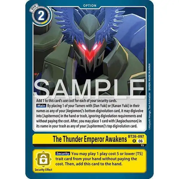 Digimon Trading Card Game Timeless Bonds Rare The Thunder Emperor Awakens BT26-097
