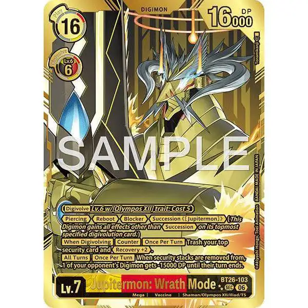 Digimon Trading Card Game Timeless Bonds Secret Rare Jupitermon: Wrath Mode BT26-103 [Rare Pull]