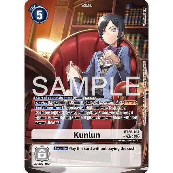 Digimon Trading Card Game Timeless Bonds Secret Rare Kunlun BT26-104 [Alternate Art]