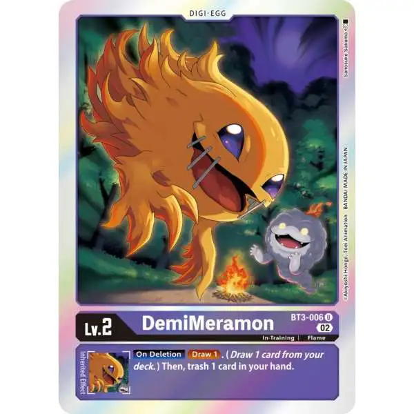 Digimon Trading Card Game Resurgence Booster Uncommon DemiMeramon BT3-006 [Reprint]