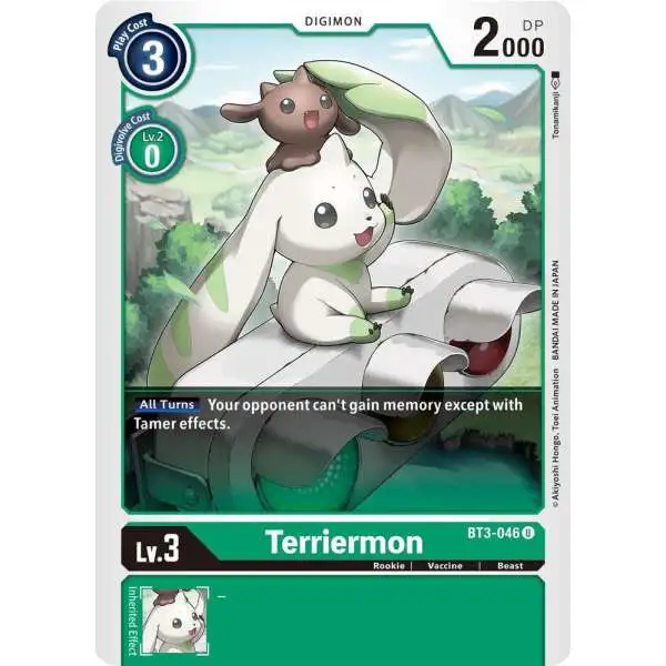 Digimon Trading Card Game Resurgence Booster Uncommon Terriermon BT3-046 [Reprint]