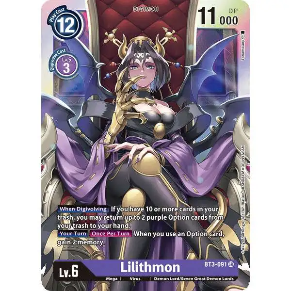 Digimon Trading Card Game Release Special Booster Super Rare Lilithmon BT3-091