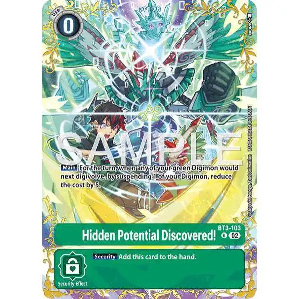 Digimon Trading Card Game Dual Revolution Uncommon Hidden Potential Discovered! - BT3-103 BT3-103 [Alternate Art]