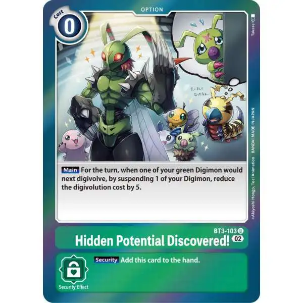 Digimon Trading Card Game Resurgence Booster Uncommon Hidden Potential Discovered! BT3-103 [Reprint]