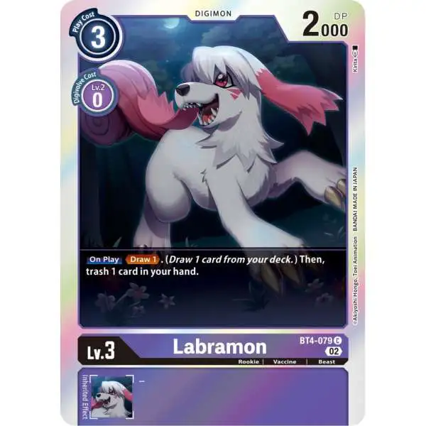 Digimon Trading Card Game Resurgence Booster Common Labramon BT4-079 [Reprint]