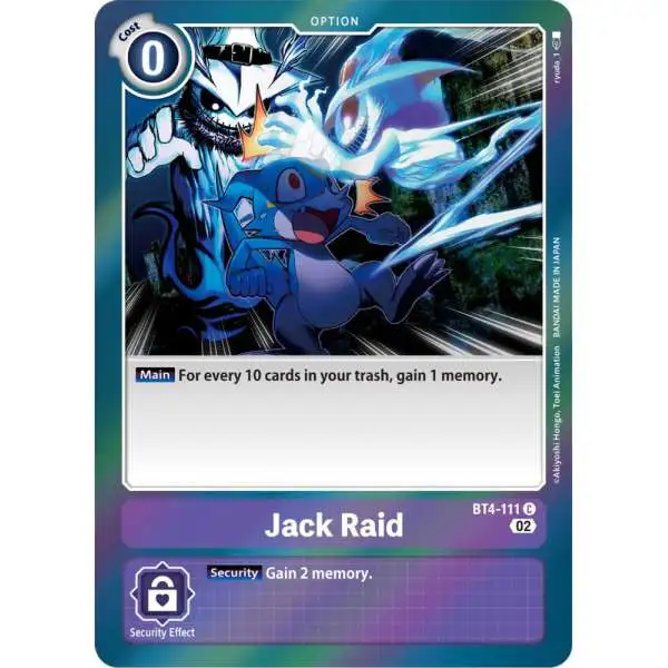 Digimon Trading Card Game Resurgence Booster Common Jack Raid BT4-111 [Reprint]