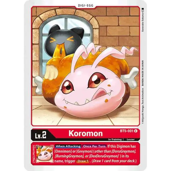 Digimon Trading Card Game Battle of Omni Uncommon Koromon BT5-001