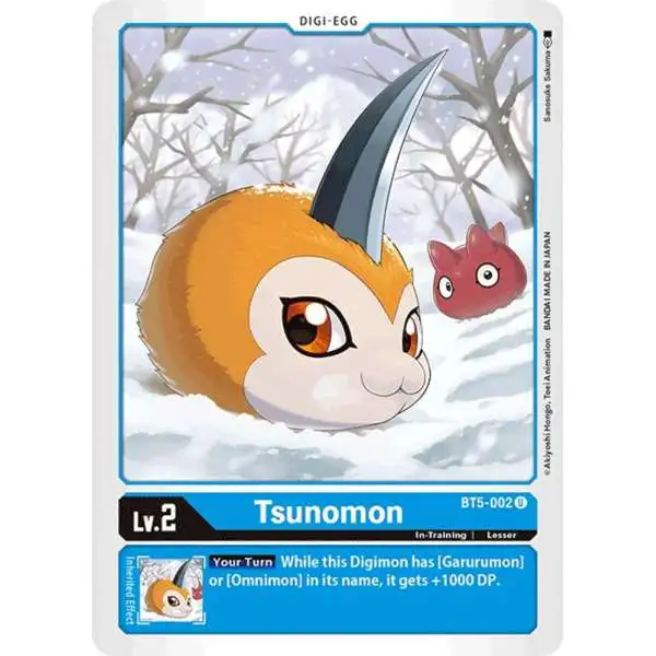 Digimon Trading Card Game Battle of Omni Uncommon Tsunomon BT5-002