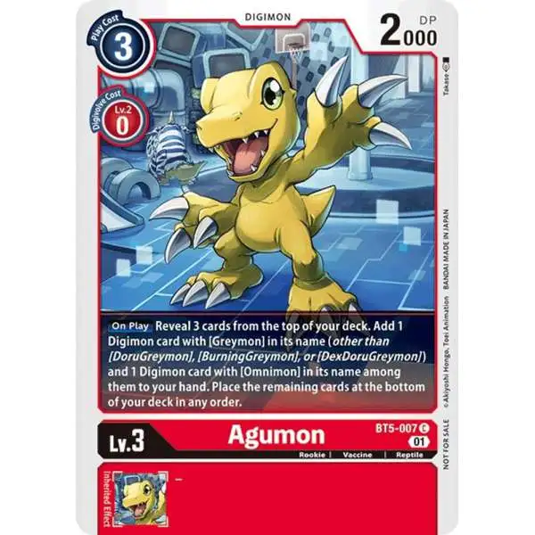 Digimon Trading Card Game Battle of Omni Promo Agumon BT5-007 [Tamer Party Vol. 4 Promo]