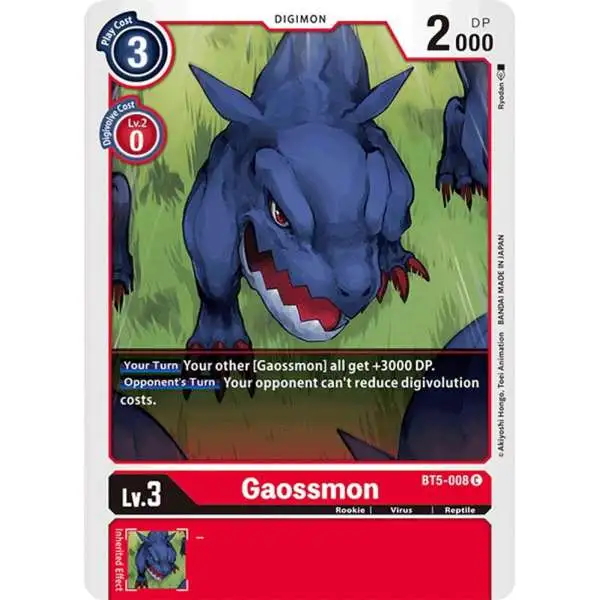 Digimon Trading Card Game Battle of Omni Common Gaossmon BT5-008