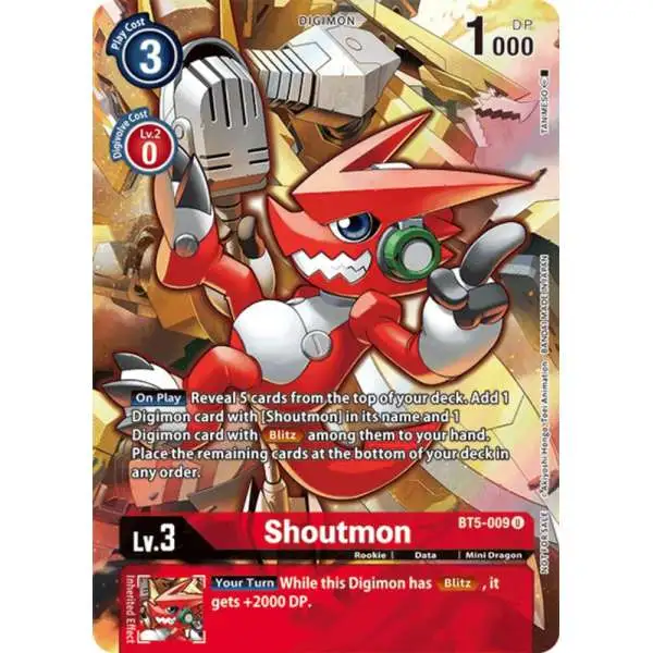 Digimon Trading Card Game Battle of Omni Uncommon Shoutmon BT5-009 [Tamer's Evolution Box 2]