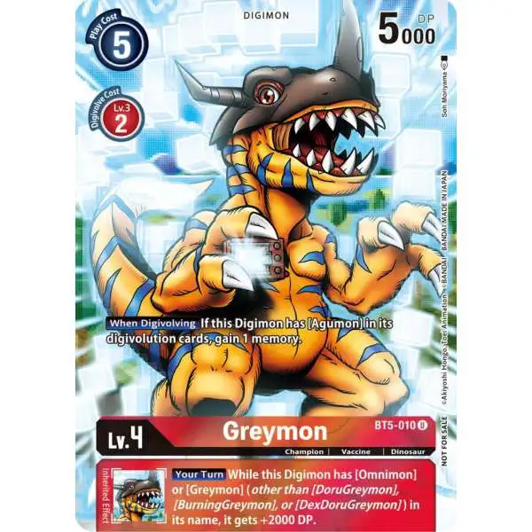 Digimon Trading Card Game Battle of Omni Uncommon Greymon BT5-010 [25th Special Memorial Pack]
