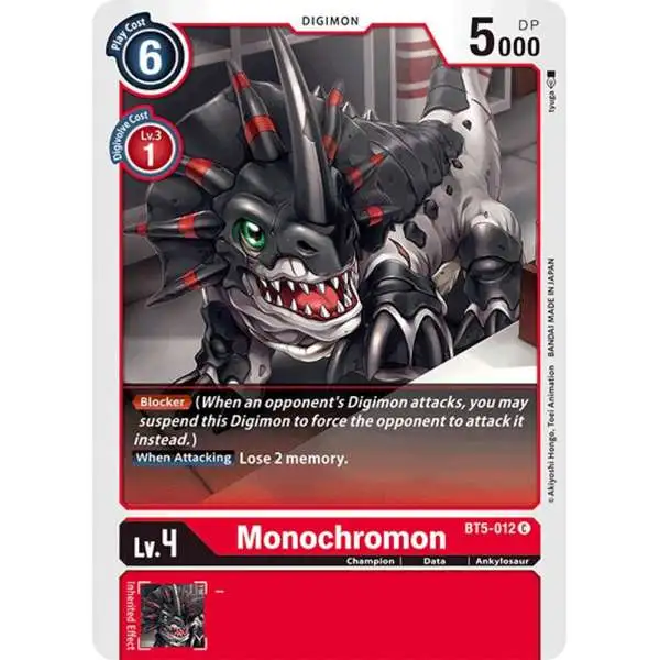 Digimon Trading Card Game Battle of Omni Common Monochromon BT5-012