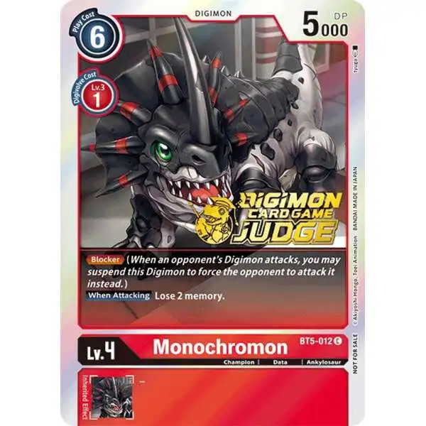 Digimon Trading Card Game Battle of Omni Promo Monochromon BT5-012 [Judge Pack 1]