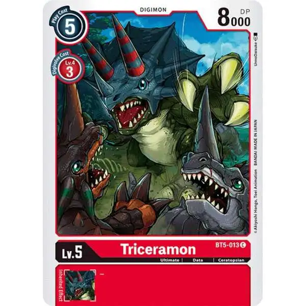 Digimon Trading Card Game Battle of Omni Common Triceramon BT5-013