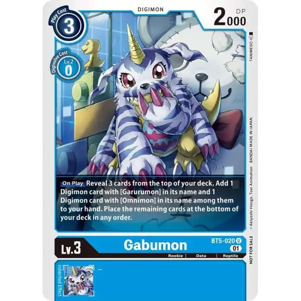 Digimon Trading Card Game Battle of Omni Uncommon Gabumon BT5-020 [Winner Pack New Awakening]