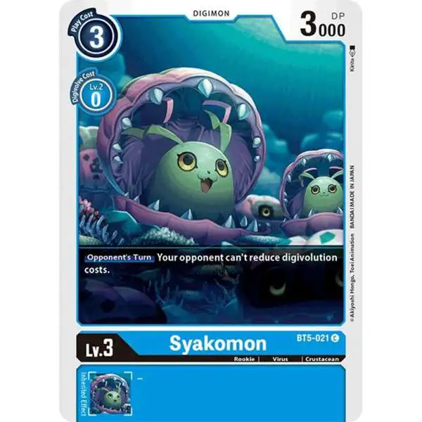 Digimon Trading Card Game Battle of Omni Common Syakomon BT5-021
