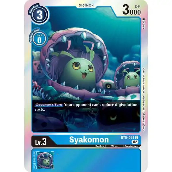 Digimon Trading Card Game Resurgence Booster Common Syakomon BT5-021 [Reprint]
