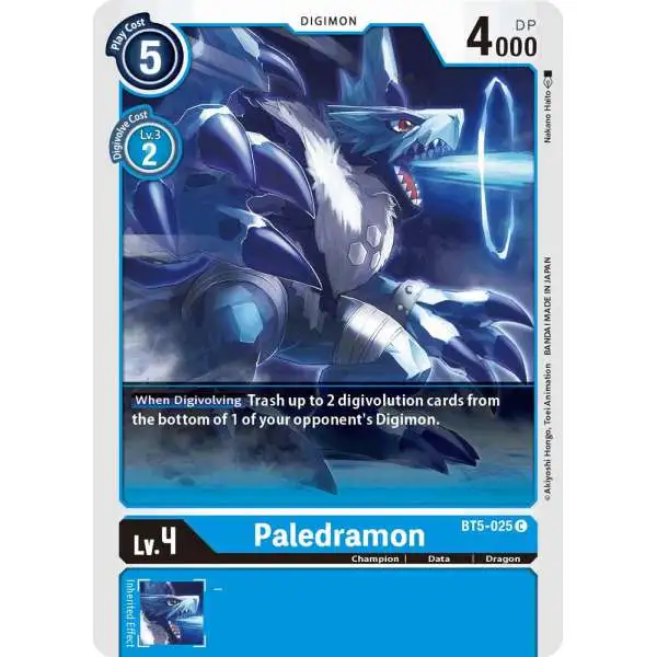 Digimon Trading Card Game Battle of Omni Common Paledramon BT5-025