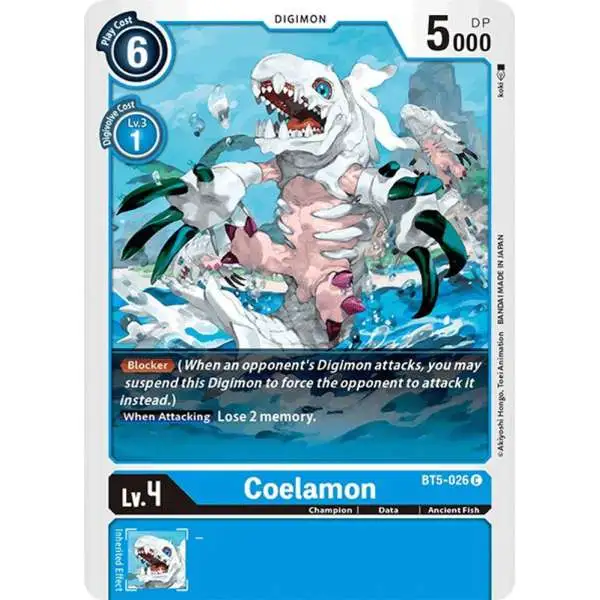 Digimon Trading Card Game Battle of Omni Common Coelamon BT5-026