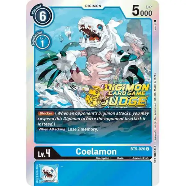 Digimon Trading Card Game Battle of Omni Promo Coelamon BT5-026 [Judge Pack 1]