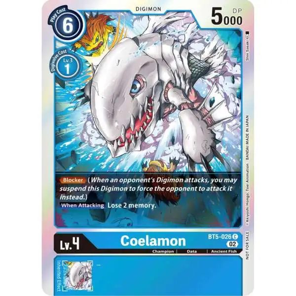 Digimon Trading Card Game Battle of Omni Promo Coelamon BT5-026 [Official Tournament Pack Vol. 7]