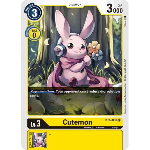 Digimon Trading Card Game Battle of Omni Common Cutemon BT5-033