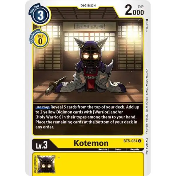 Digimon Trading Card Game Battle of Omni Promo Kotemon BT5-034 [Tamer Party Vol. 5 Promo]