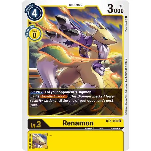 Digimon Trading Card Game Battle of Omni Rare Renamon BT5-036