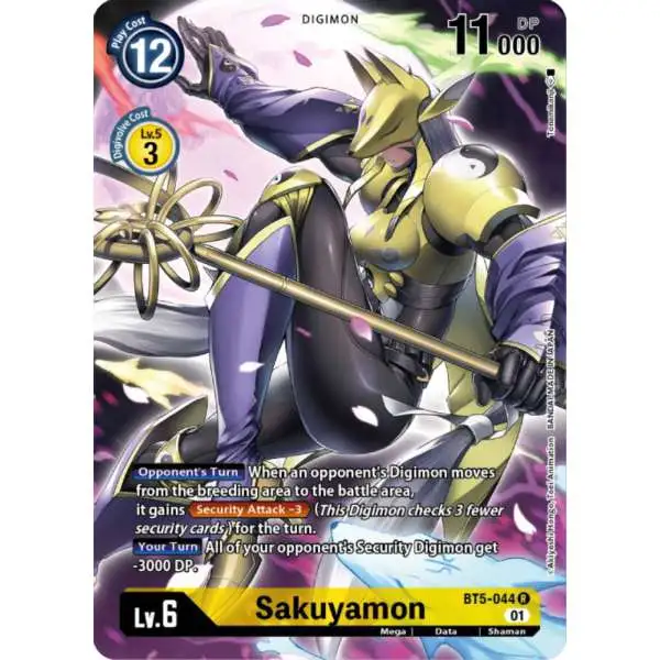 Digimon Trading Card Game Battle of Omni Rare Sakuyamon BT5-044 [Digimon Card Game Deck Box Set]