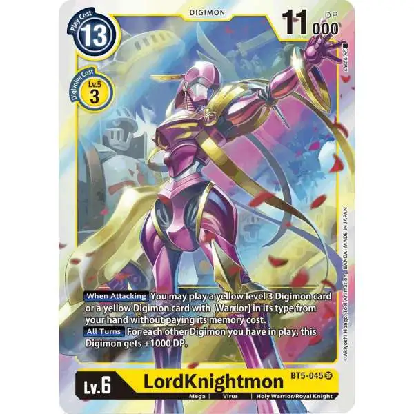 Digimon Trading Card Game Battle of Omni Super Rare LordKnightmon BT5-045