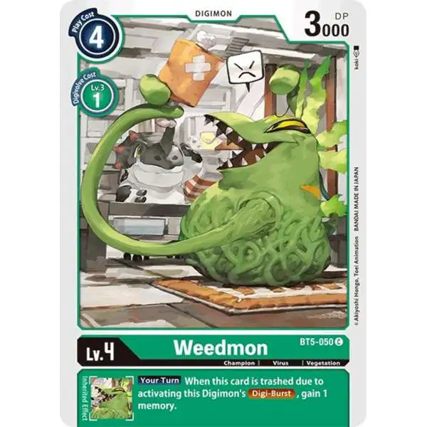 Digimon Trading Card Game Battle of Omni Common Weedmon BT5-050