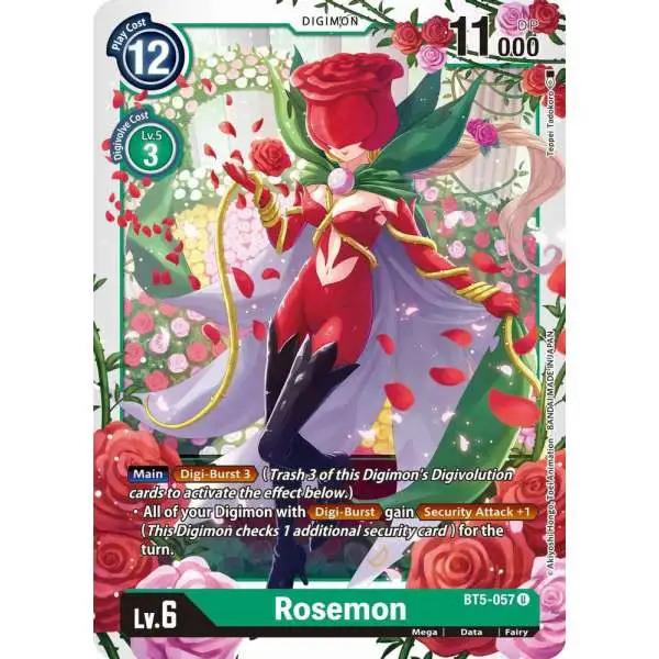 Digimon Trading Card Game Battle of Omni Uncommon Rosemon BT5-057