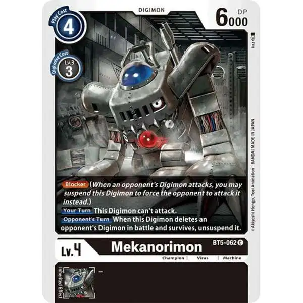 Digimon Trading Card Game Battle of Omni Common Mekanorimon BT5-062