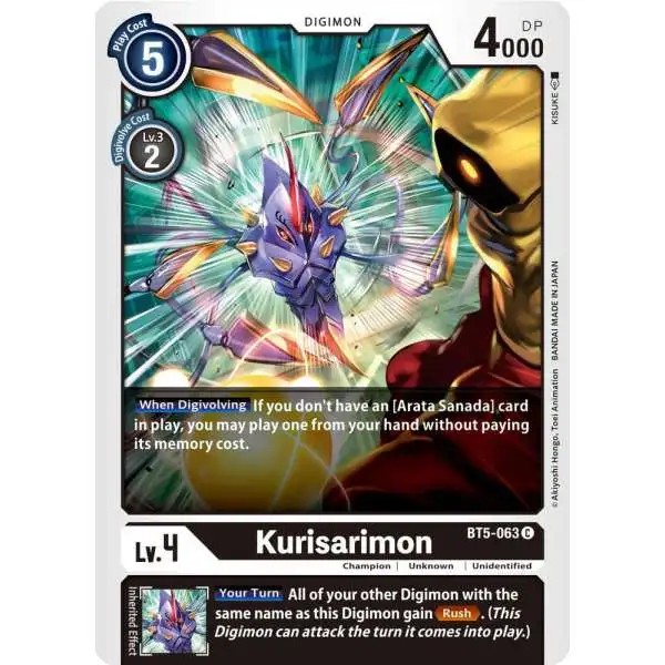 Digimon Trading Card Game Battle of Omni Common Kurisarimon BT5-063