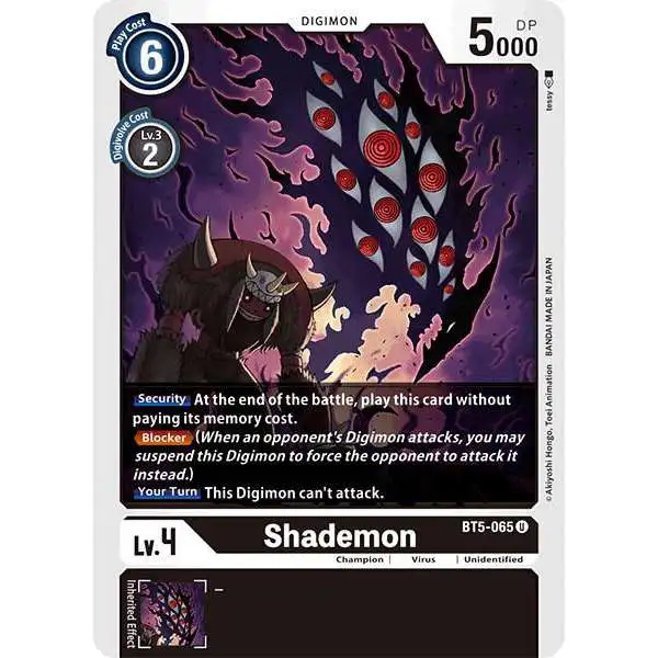 Digimon Trading Card Game Resurgence Booster Uncommon Shademon BT5-065 [Reprint]