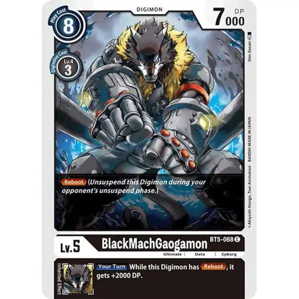 Digimon Trading Card Game Battle of Omni Common BlackMachGaogamon BT5-068