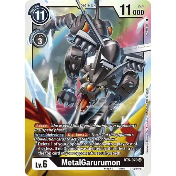 Digimon Trading Card Game Battle of Omni Super Rare MetalGarurumon BT5-070