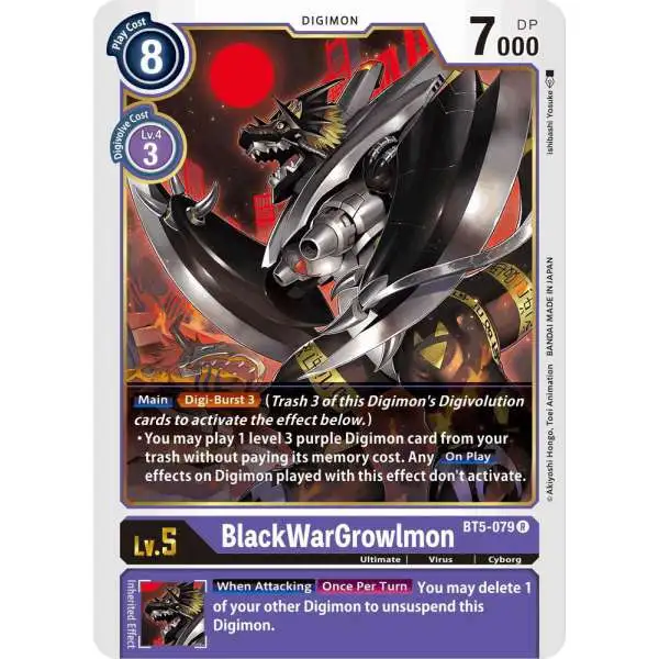 Digimon Trading Card Game Battle of Omni Rare BlackWarGrowlmon BT5-079