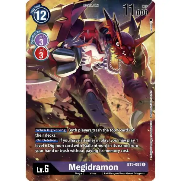 Digimon Trading Card Game Battle of Omni Rare Megidramon BT5-083 [Digimon Card Game Deck Box Set]