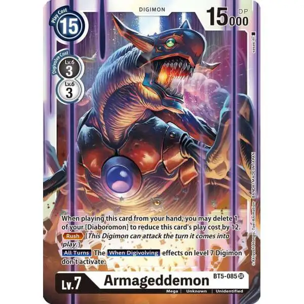 Digimon Trading Card Game Battle of Omni Super Rare Armageddemon BT5-085