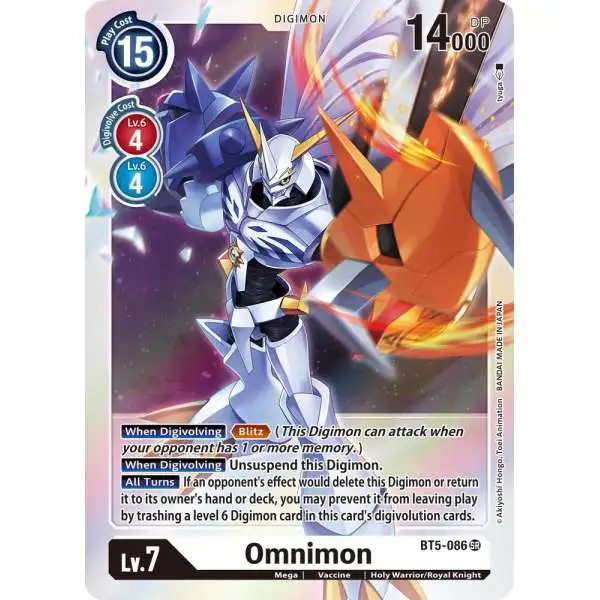 Digimon Trading Card Game Battle of Omni Super Rare Omnimon BT5-086