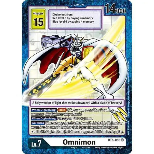 Digimon Trading Card Game Battle of Omni Promo Omnimon BT5-086 [Across Time Box Promo]
