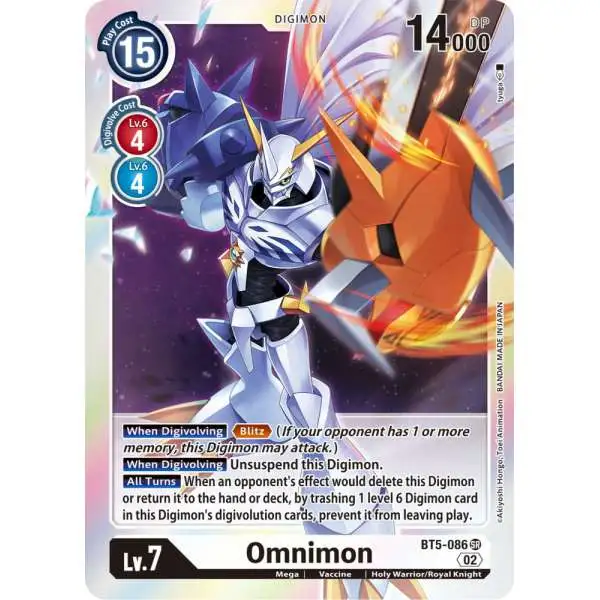Digimon Trading Card Game Resurgence Booster Super Rare Omnimon BT5-086 [Reprint]