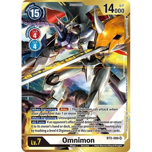 Digimon Trading Card Game Battle of Omni Super Rare Omnimon BT5-086 [Alternate Art - Tomotake Kinoshita]