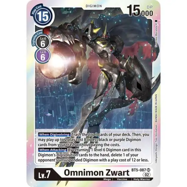 Digimon Trading Card Game Resurgence Booster Super Rare Omnimon Zwart BT5-087 [Reprint]